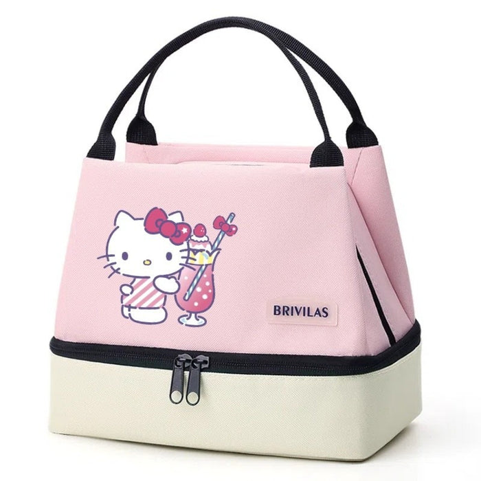 Wholesale Contrasting Color Printed Double-Layer Insulated Bag Ice Bag Outing Lunch Bag