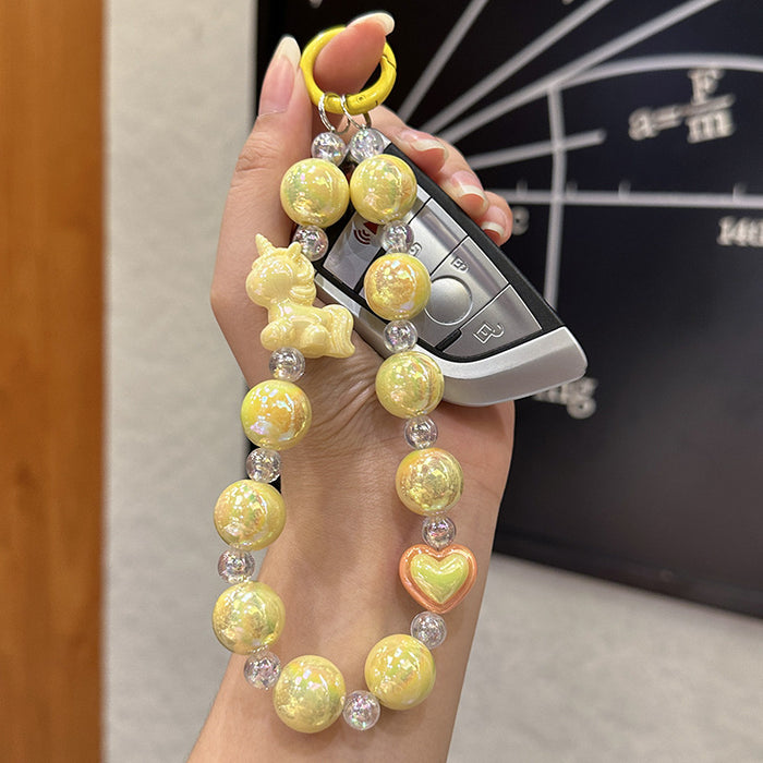 Wholesale Wholesale acrylic DIY handmade bead keychain, phone pad, phone chain