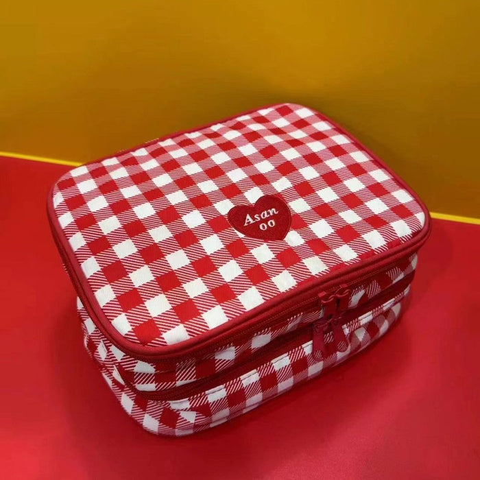 Wholesale Cosmetic Bag Portable Ins Portable Large Capacity Multi-Layer Professional Cosmetic Bag New Leather Simple