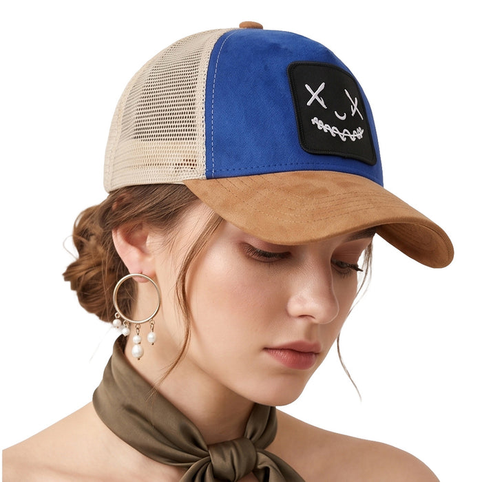 Wholesale Trendy Face Embroidered Mesh Baseball Cap Unisex Sun Hat