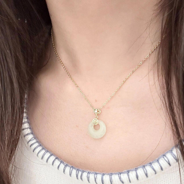 Wholesale New Fortune Peace Buckle Necklace with Fortune Character Pendant