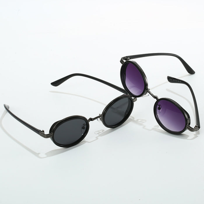 Wholesale Modern retro oval frame sunglasses punk style retro sunglasses versatile men's and women's sunglasses trend
