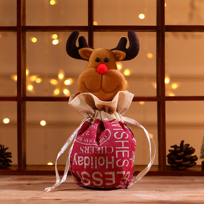 Wholesale Christmas Neck Gift Bag Happy Decal Flower Handbag Candy Bag Cartoon Children' s Handbag Apple Bag Gift Bag