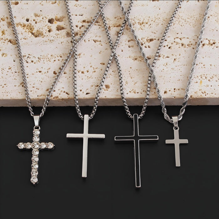 Wholesale Necklace accessories, street stainless steel full diamond cross collarbone chain wholesale