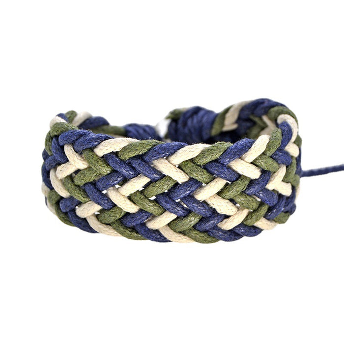 Wholesale Cotton and Linen Wide Braided Bracelet JDC-BT-QianY009