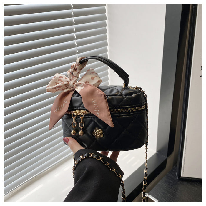 Wholesale New Handheld Small Bag with Diamond Grid Chain Bag, Crossbody Bag, Bow Bow Bag
