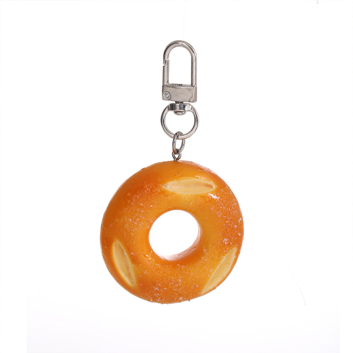 Wholesale PVC Bread Keychain Set Realistic Croissant Donut Design Fun Bag Charm