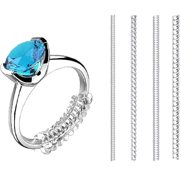 Wholesale Gold transparent plastic invisible ring size spring rope transparent ring adjuster