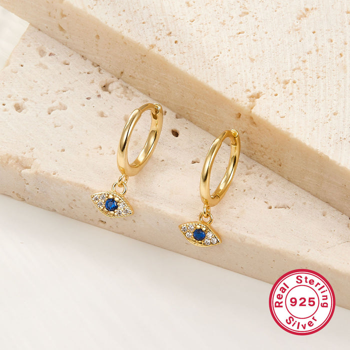 Wholesale Pure silver earrings with a simple and high-end feel, women's ear buckles, niche layered earrings