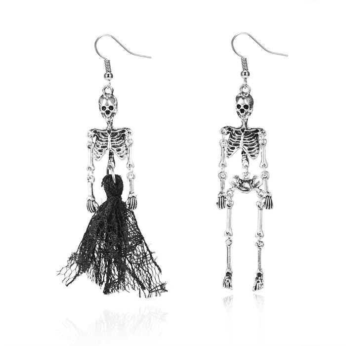 Wholesale  Oil-Dripping Pumpkin Skull Skeleton Pendant Earrings All-match Alloy Earrings Set Gift