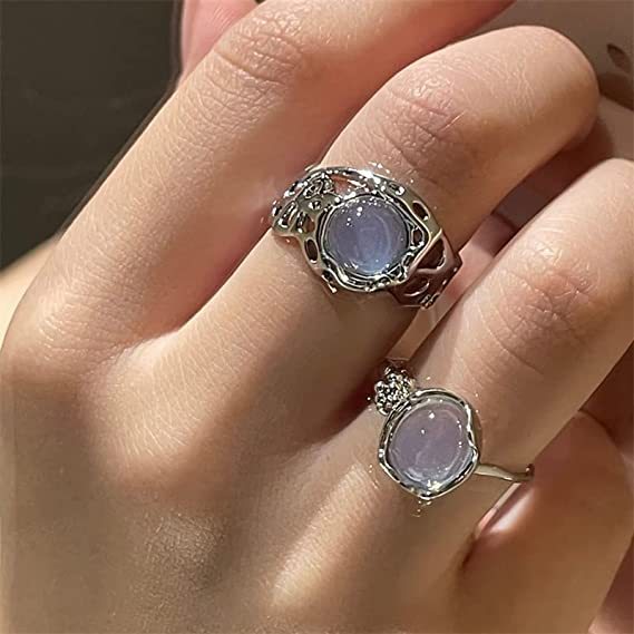 Wholesale Fashion trend inlaid ring, light luxury niche open mouth ring