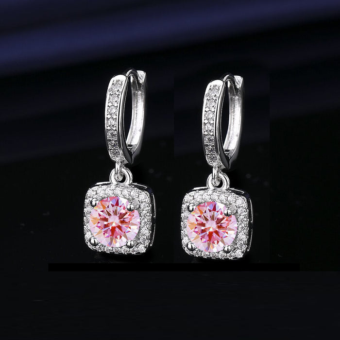 Wholesale  Princess Square Simulated Moissanite Stud Earrings Fashion Accessory Gift for Resale