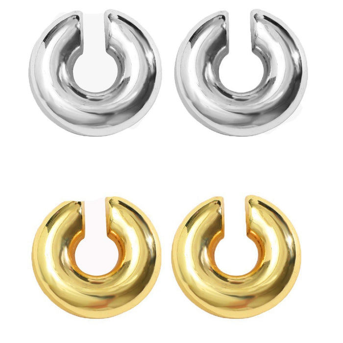 Wholesale Exaggerated hollow ear loops with geometric C-shaped ear clips