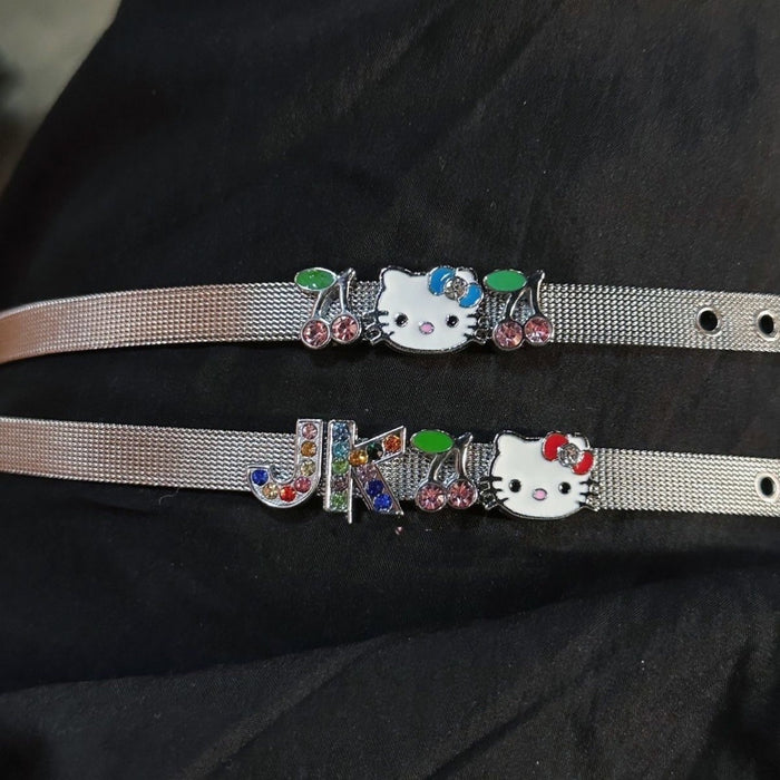Wholesale Cartoon Cat Cherry Charm Couple Bracelet Fashion Jewelry Gift