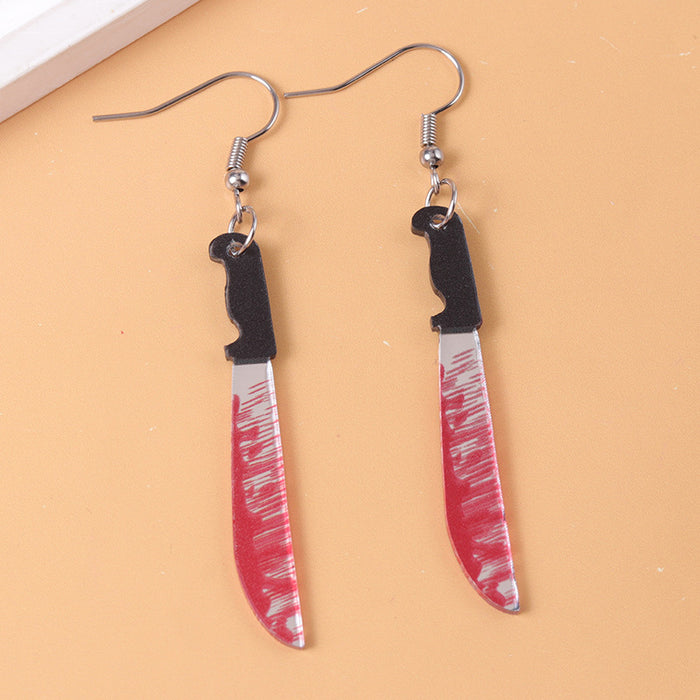 Wholesale Blooded Pliers Knife Acrylic Earrings Exaggerated Earrings Ear Jewelry