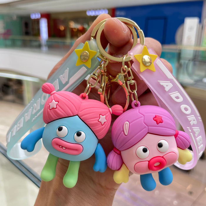 Wholesale Keychain Cute Doll Car Keychain Bag Pendant Doll Grabbing Machine Small Gift Wholesale