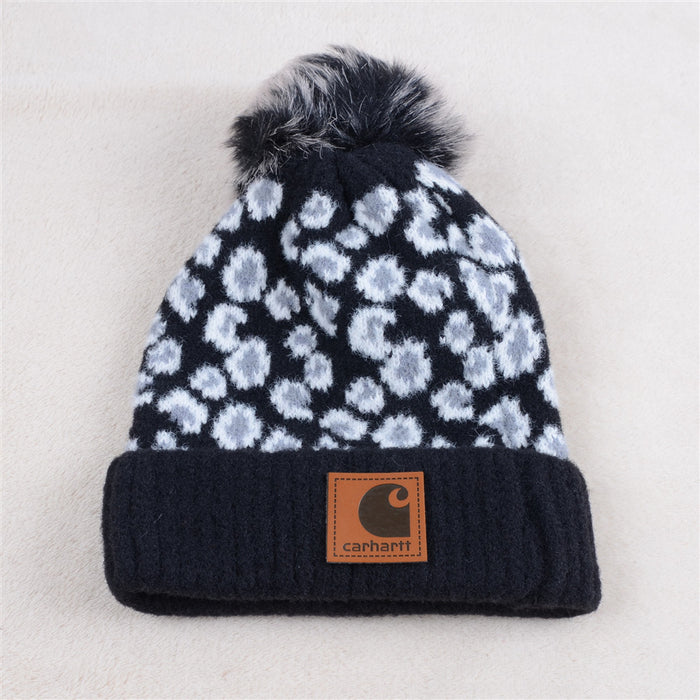 Wholesale Parent-child Leopard Print Warm Hat with Fleece (F) JDC-FH-KuT013