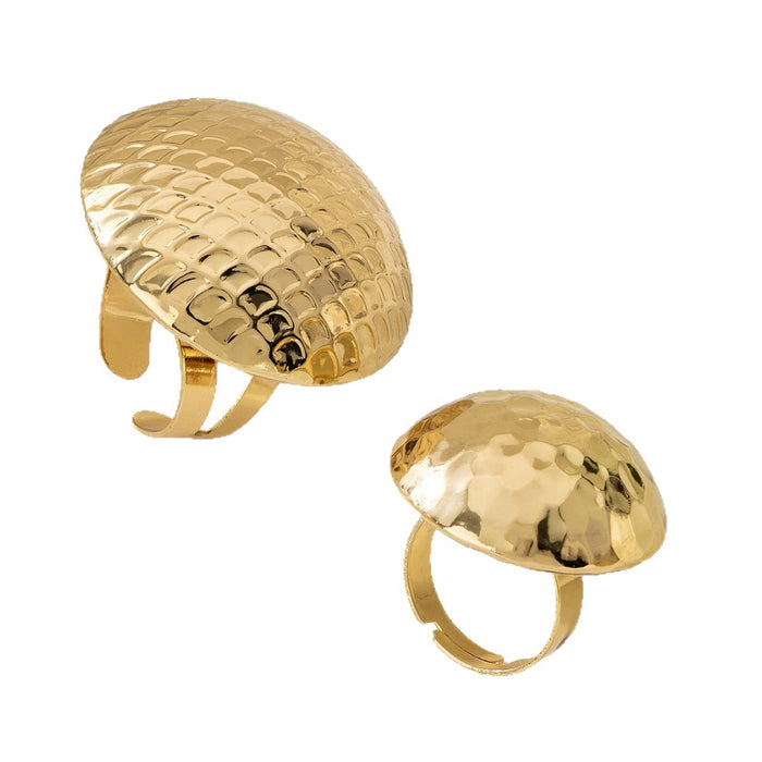 Wholesale Vintage geometric minimalist wave texture ring jewelry set, niche high-end gift
