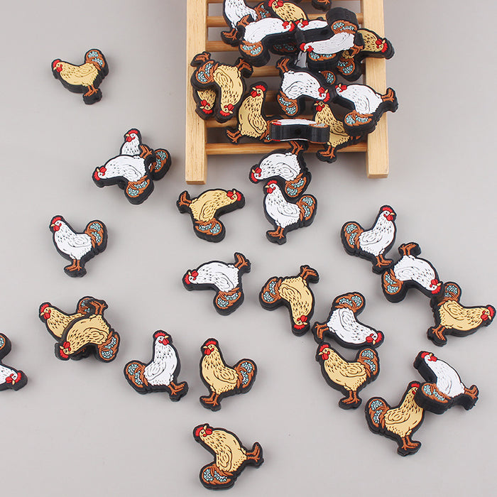 Wholesale Cartoon Rooster Silicone Focal Beads JDC-BDS-GuangTian021