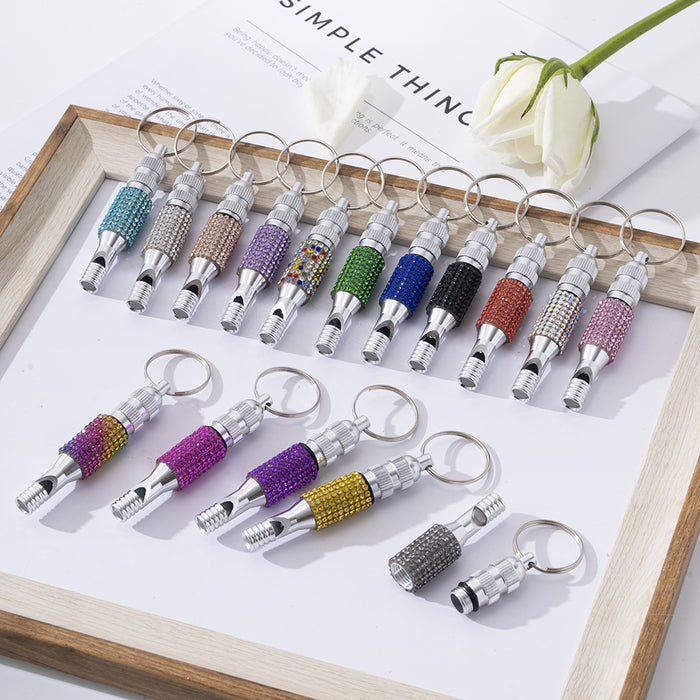 Wholesale Diamond Aluminum Whistle Keychain JDC-KC-ZY020