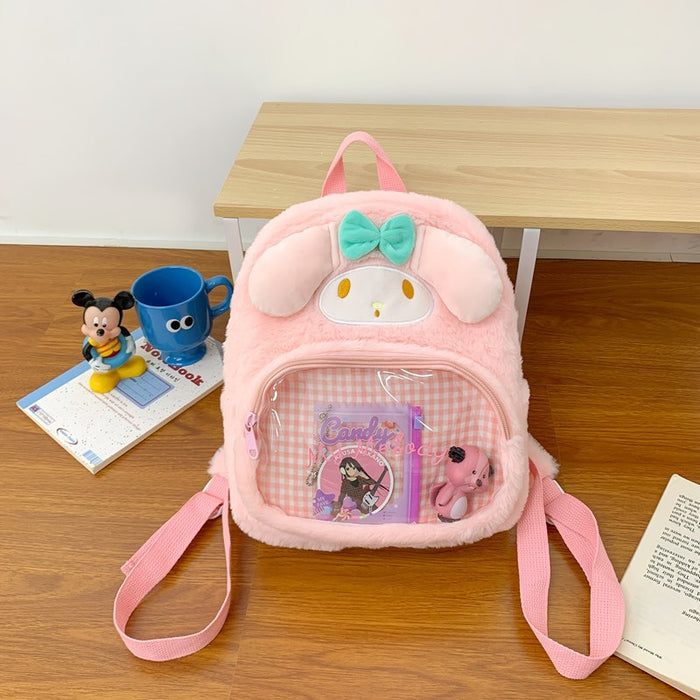 Wholesale Cartoon Cute Bunny Plaid Transparent Backpack JDC-BP-Zeze001