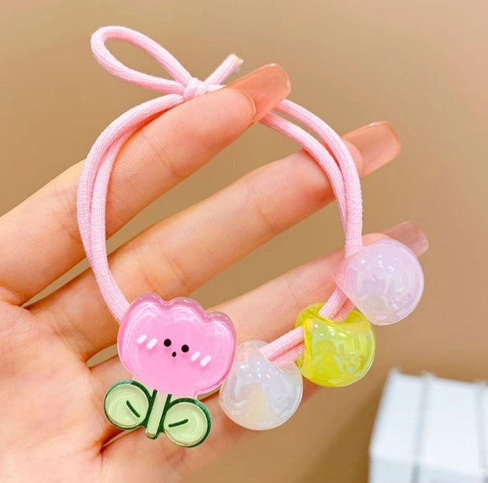 Wholesale Children's Hair Rope Cartoon Hair Rope Bear Hair Tie Cute Rubber Tendon Girls' Pony Tail Headwear Little Girls' Hair Ring Hair Accessories