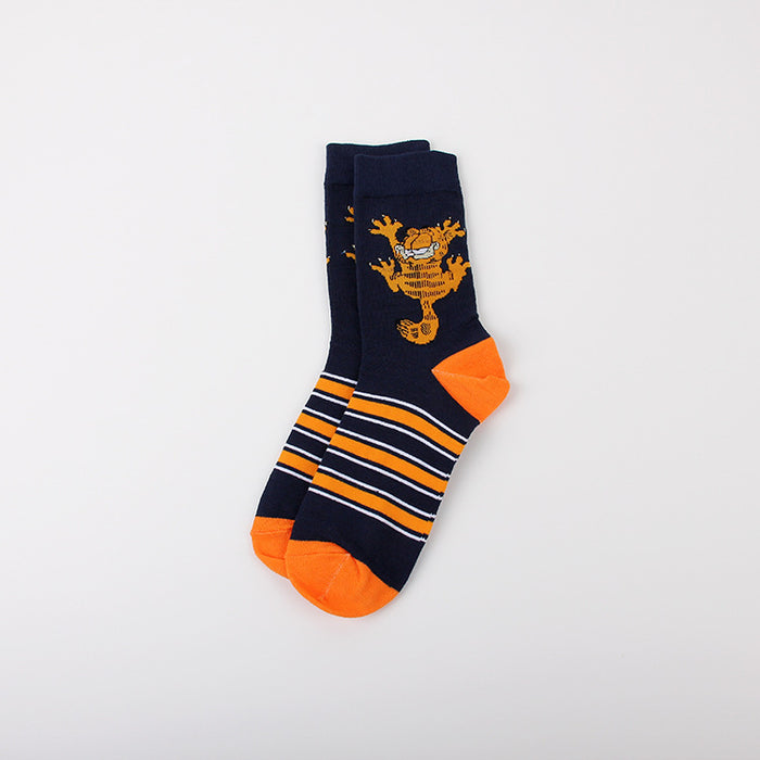 Wholesale Leisure Sports Jacquard Four Seasons Youth Women Cotton Couple Middle Socks Men Trendy Socks Long Socks