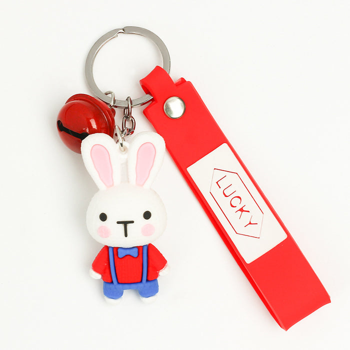 Wholesale Creative Soft Plastic Cartoon Doll Strap Rabbit Keychain JDC-KC-Aohong008