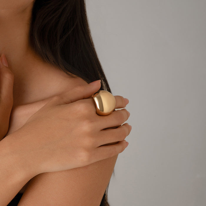 Wholesale Jewelry Round Irregular Curved Ring Smooth Plain Ring