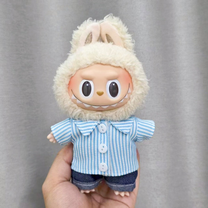 Wholesale Sitting Party Doll Clothes Cola  Vinyl Clothes Fisherman Hat Overalls Set