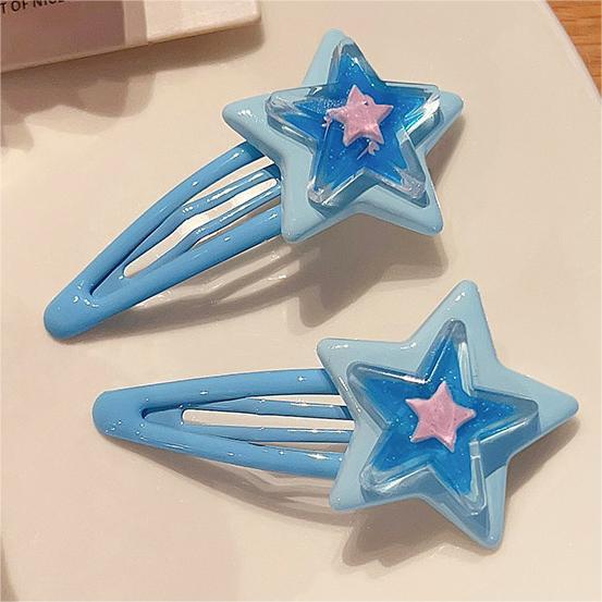 Wholesale Cute Colorful Five-pointed Star Dopamine Hair Clips JDC-HC-Shuy002