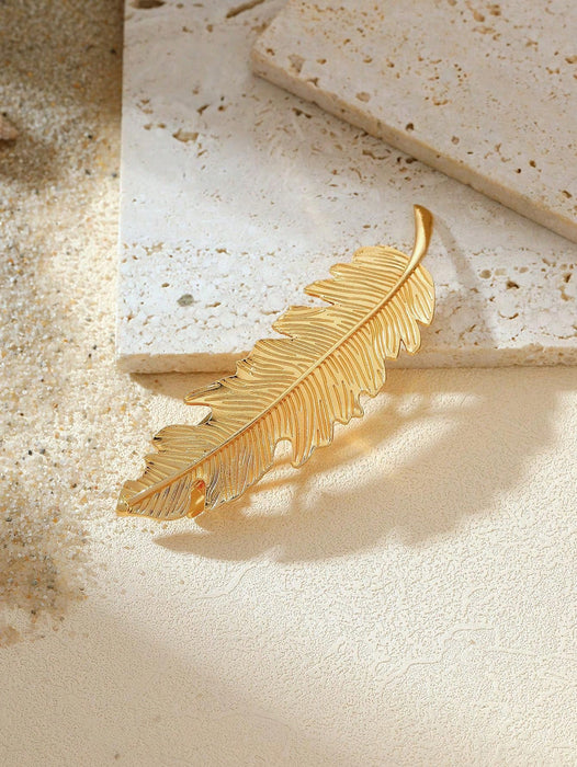 Wholesale hairpin retro metal feather bangs hairpin edge clip leaves texture spring clip hair accessories