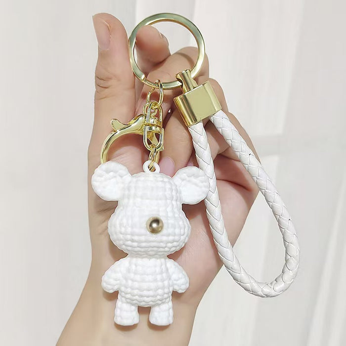 Wholesale Cartoon Wool Bear Keychain Internet Celebrity Fashion Bag Pendant Car Key Chain Small Gifts