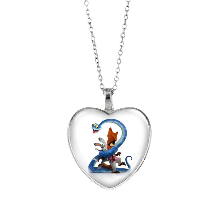 Wholesale Time Gem Heart Necklaces Pendant Sweater Chain Couple Gift