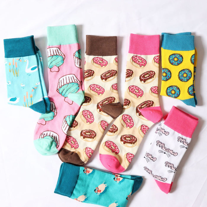 Wholesale Trendy socks, men's socks, donuts, women's socks, midsole, fashionable socks