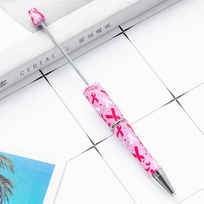 Wholesale DIY Beadable Pens Fan Tape Print Plastic Pen DIY for Beaded JDC-PN-HuaH006