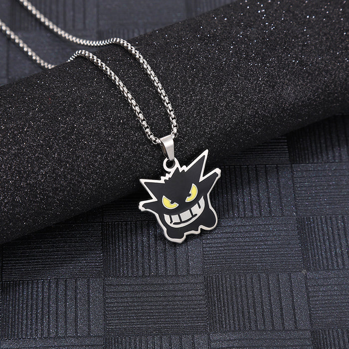 Wholesale Cartoon Genggui Titanium Steel Necklace Personalized Street Pendant with Jewelry Neck Chain