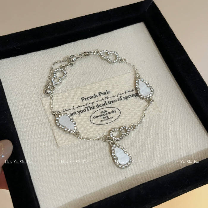 Wholesale Super Flash Pink Gourd Bracelet Women' s Gold Sense Exquisite White New Bracelet