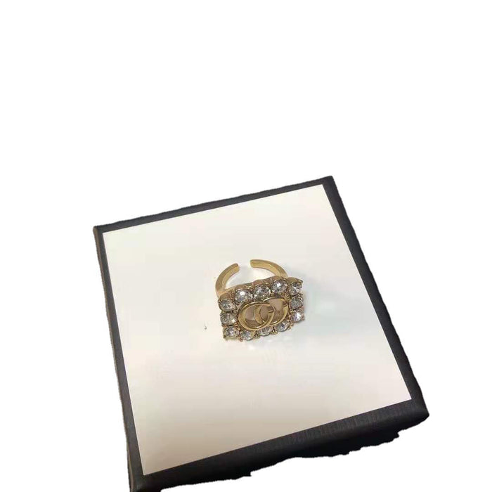 Wholesale Sparkling Diamond Black Gemstone Ring