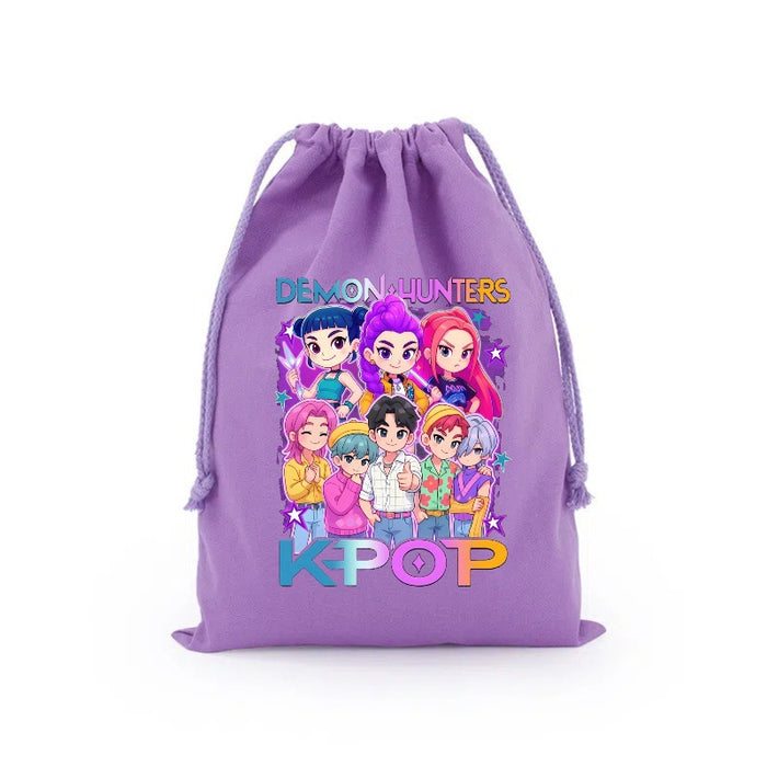 Wholesale Cartoon Canvas Drawstring Travel Storage Bag Handbags