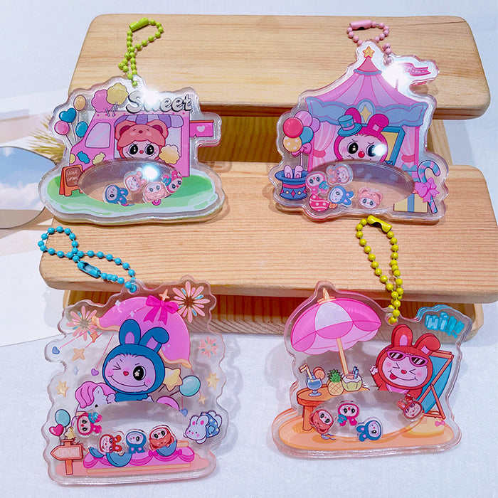 Wholesale Acrylic rocking keychain cute cartoon decompression small accessories school bag small pendant