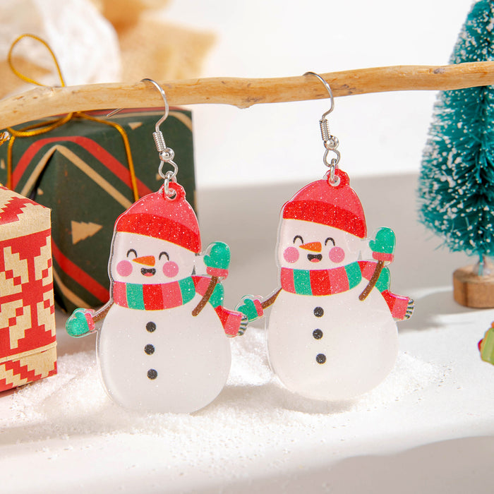 Wholesale Resin Snowflake  Earrings Creative Design Christmas Earrings MOQ≥2