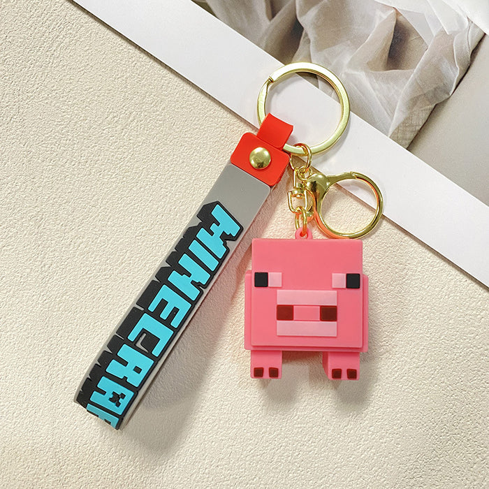 Wholesale Sandbox game keychain cube couple keychain bag pendant