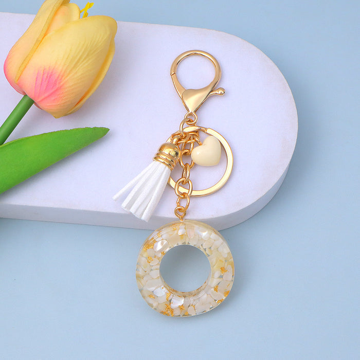 Wholesale New Gold Foil Drop Glue Letter Pendant Keychain Girl Bag Pendant Girlfriend Gift