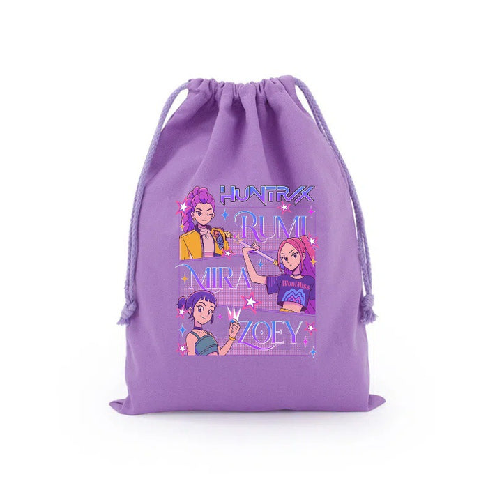 Wholesale Cartoon Canvas Drawstring Travel Storage Bag Handbags