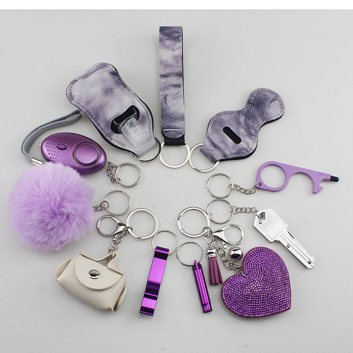 Wholesale Hair Ball Diamond Love Multifunctional DIY 11-piece Keychain JDC-KC-TouMS049