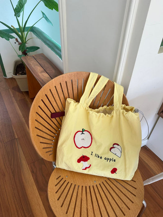 Wholesale Printed drawstring shoulder bag, large capacity handheld canvas, simple and fashionable