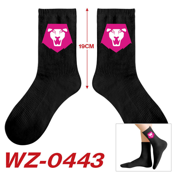 Wholesale Kpop Cute cartoon-themed printed colorful mid-calf socks