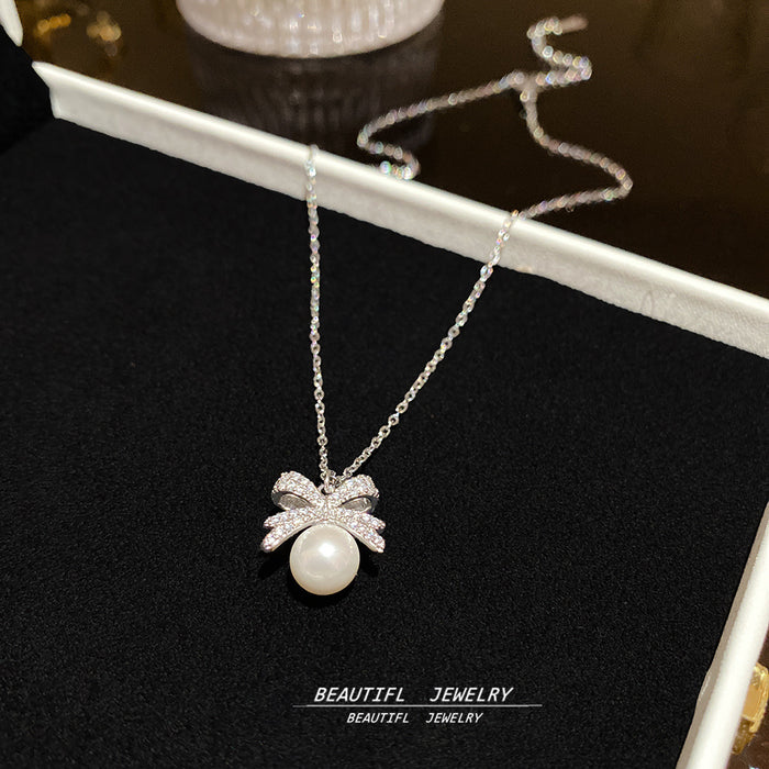 Wholesale Bow Pearl Necklace choker necklace