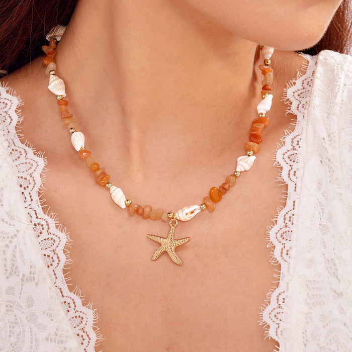 Wholesale Shell Bohemian Necklace and Bracelet Set Star and Sea Motif Jewelry